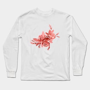 red watercolor roses Long Sleeve T-Shirt